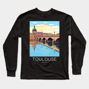 A Pop Art Travel Print of Toulouse - France Long Sleeve T-Shirt